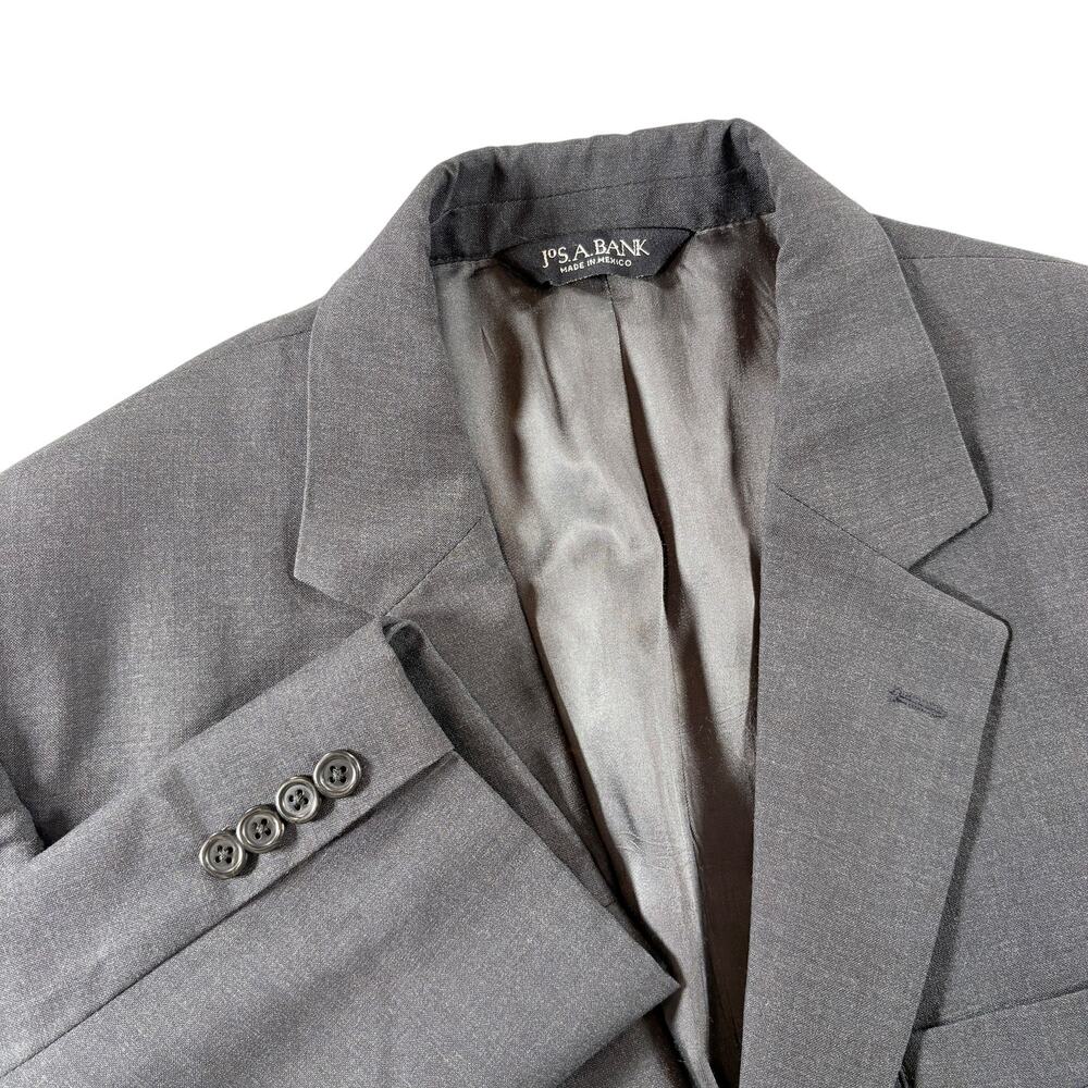 Jos A‎ Banks Jacket Sport Coat Gray 100% Wool Blazer 41L